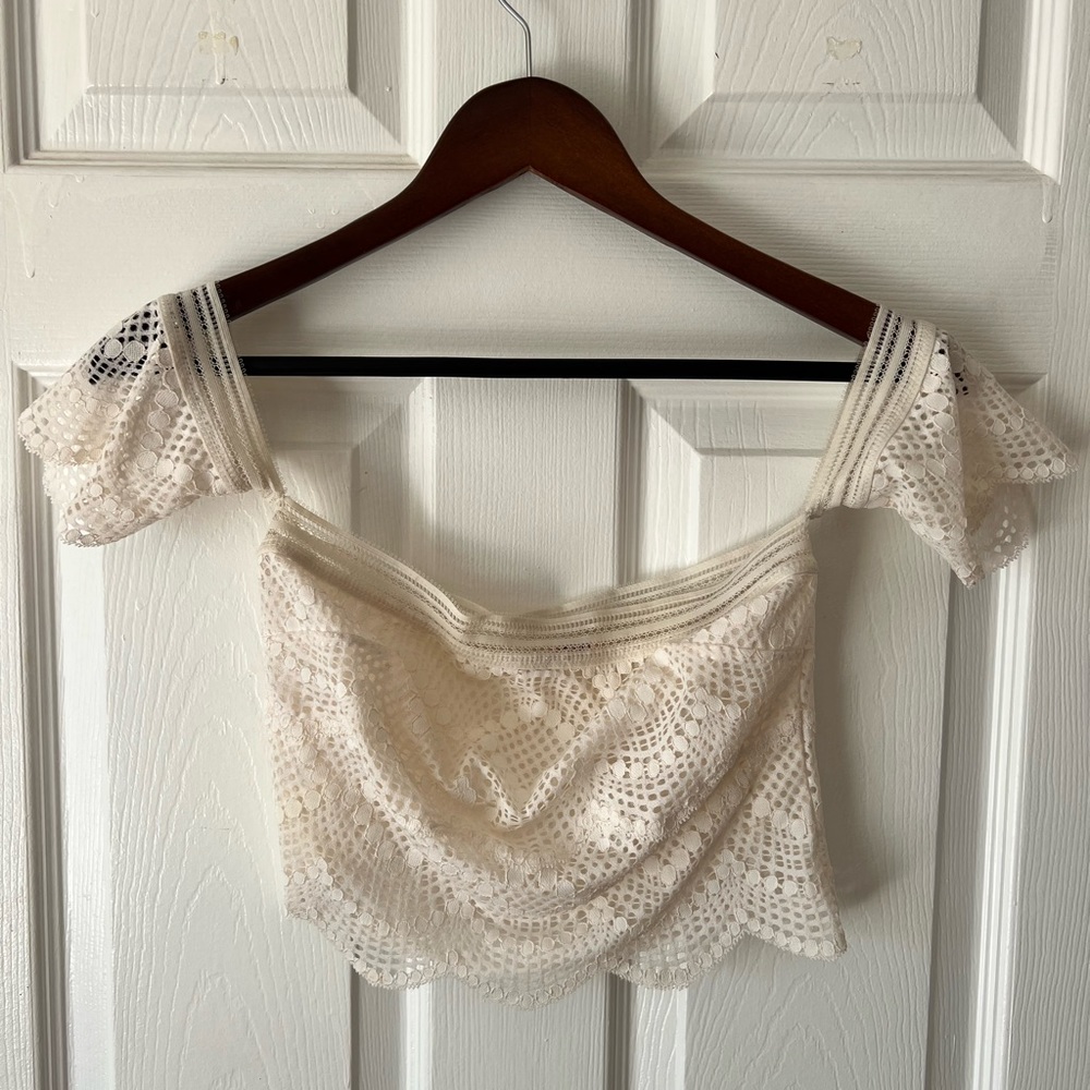 Victoria Secret Lace Off shoulder Crop top